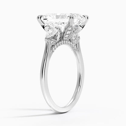 1.60 Carat Princess Halo Design Solitaire Lab Diamond Ring 18K - Florina 