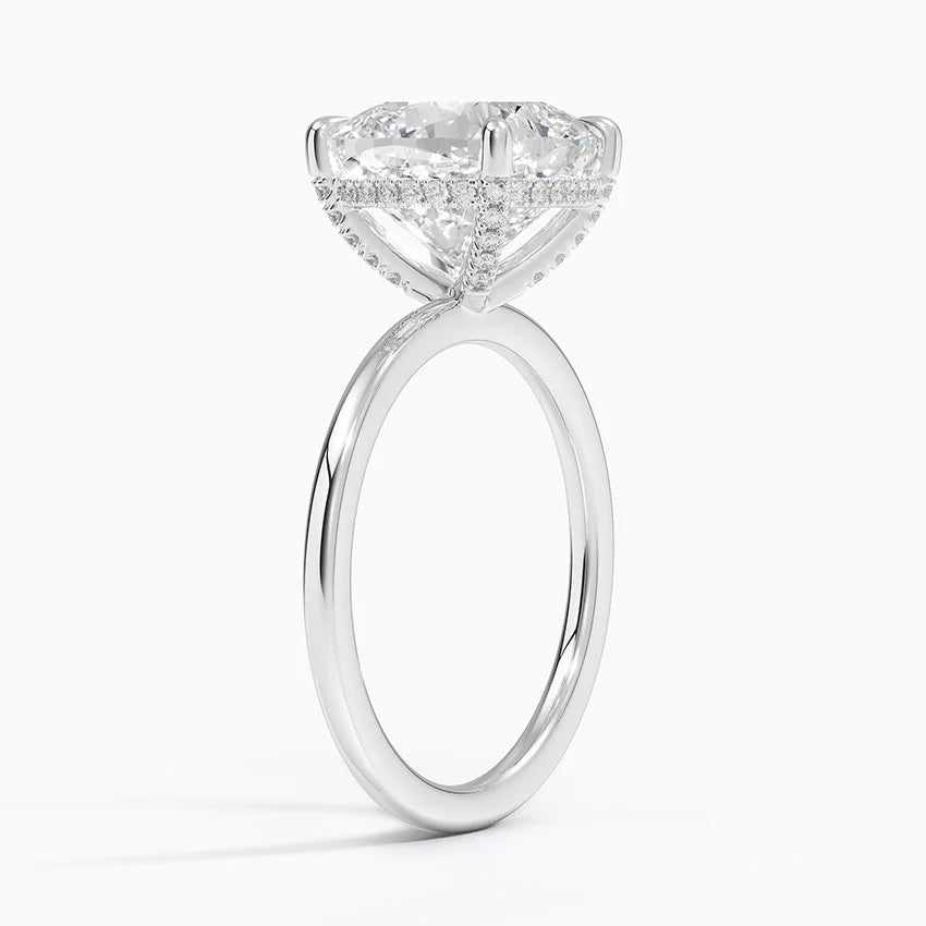 1.60 Carat Princess Halo Design Solitaire Lab Diamond Ring 18K - Florina 