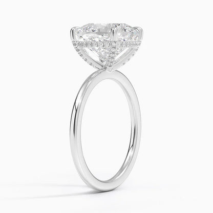 1.60 Carat Princess Halo Design Solitaire Lab Diamond Ring 18K - Florina 