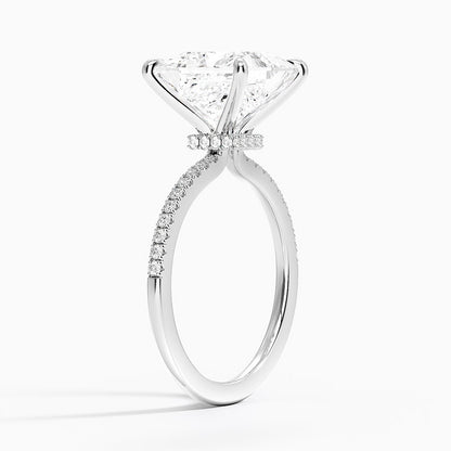 1.60 Carat Princess Halo Design Solitaire Lab Diamond Ring 18K - Florina 