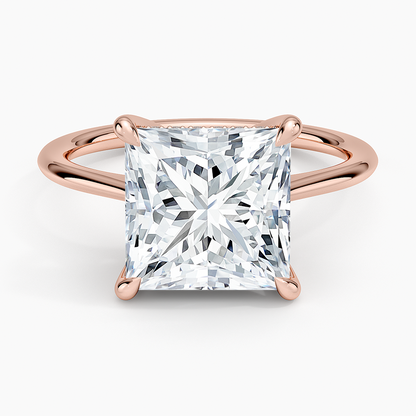 4.10 Prenses Kesim Hidden Halo Tasarım Tektaş Laboratuvar Pırlanta Yüzük - Tilora