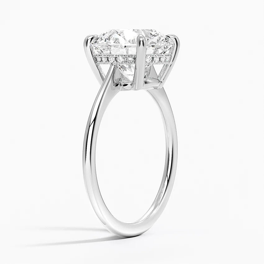 4.10 Karat Yuvarlak Kesim Hidden Halo Tasarım Tektaş Laboratuvar Pırlanta Yüzük - Monaco - Bold Diamonds
