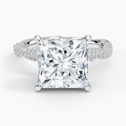 4.75 Prenses Kesim Hidden Halo Tasarım Tektaş Laboratuvar Pırlanta Yüzük - Filara