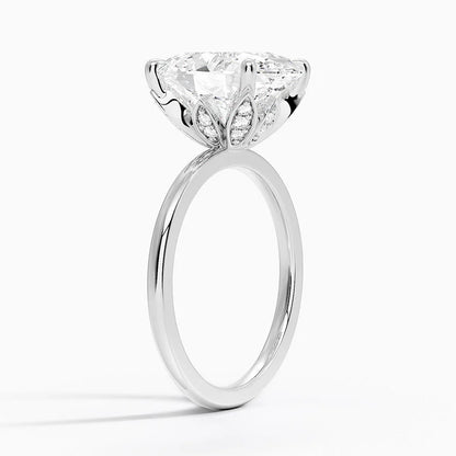 1.60 Carat Princess Halo Design Solitaire Lab Diamond Ring 18K - Florina 