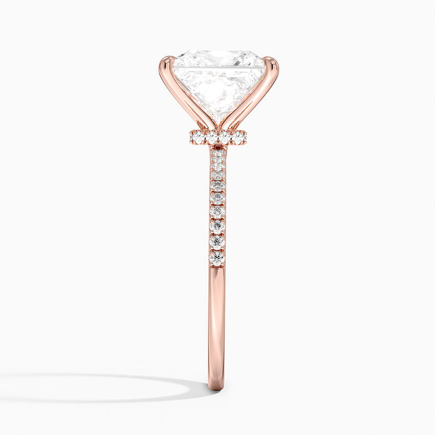 4.25 Karat Prenses Kesim Hidden Halo Tasarım Tektaş Laboratuvar Pırlanta Yüzük - Filora - Bold Diamonds