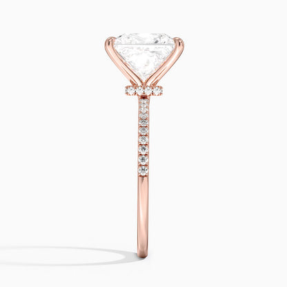1.60 Carat Princess Halo Design Solitaire Lab Diamond Ring 18K - Florina 