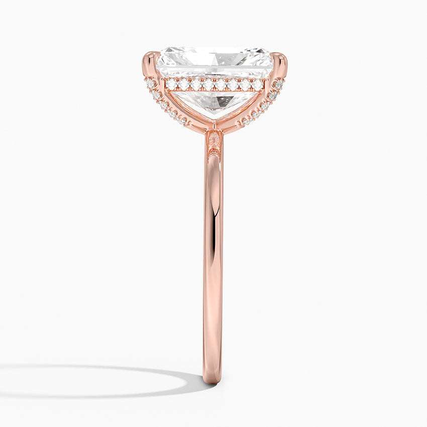 4.15 Karat Radiant Kesim Hidden Halo Tasarım Tektaş Laboratuvar Pırlanta Yüzük - Gilora - Bold Diamonds