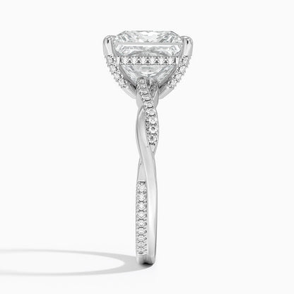 1.60 Carat Princess Halo Design Solitaire Lab Diamond Ring 18K - Florina 