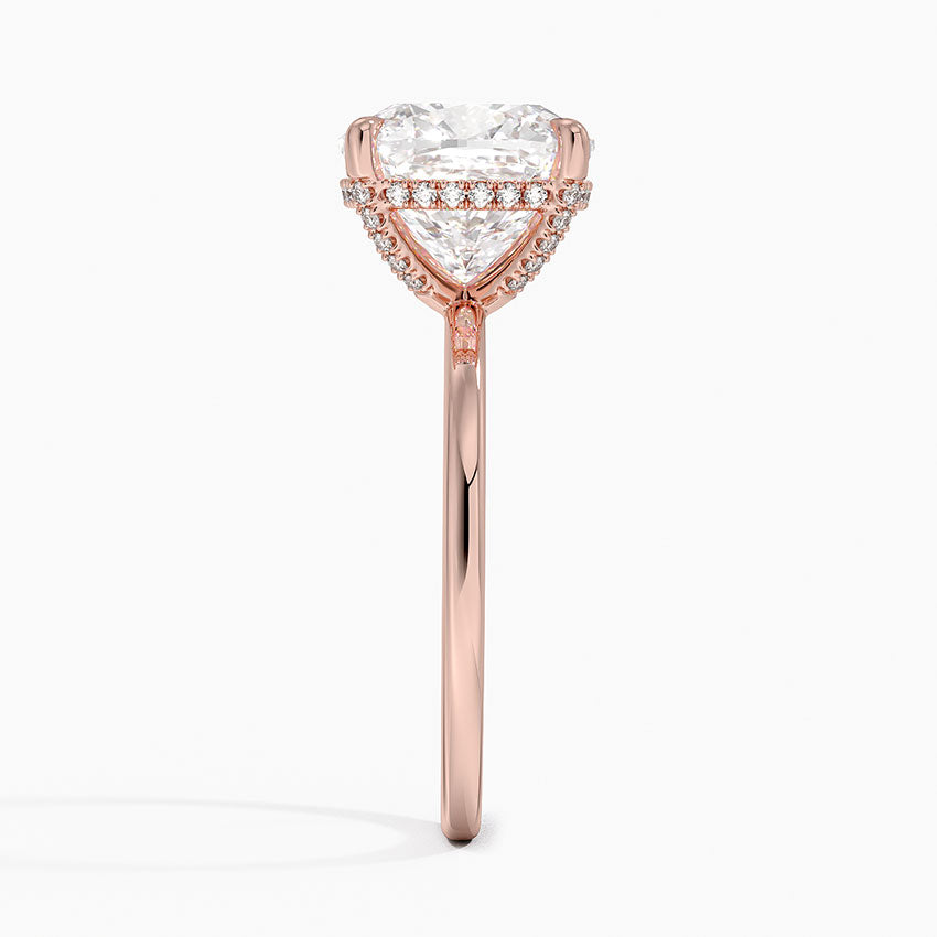 4.15 Karat Cushion Kesim Hidden Halo Tasarım Tektaş Laboratuvar Pırlanta Yüzük - Gilora - Bold Diamonds