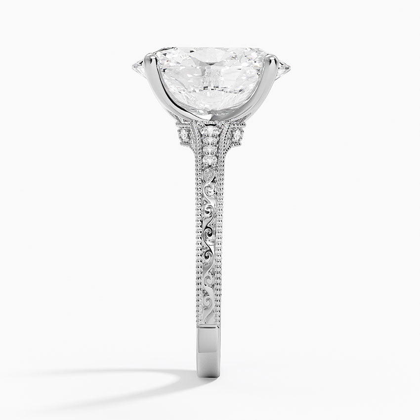 4.15 Oval Kesim Hidden Halo Tasarım Tektaş Laboratuvar Pırlanta Yüzük - Silora