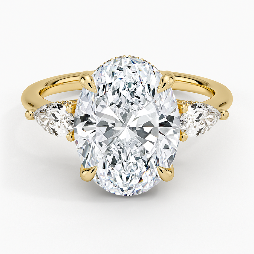 4.50 Oval Kesim Hidden Halo Tasarım Tektaş Laboratuvar Pırlanta Yüzük - Nilora