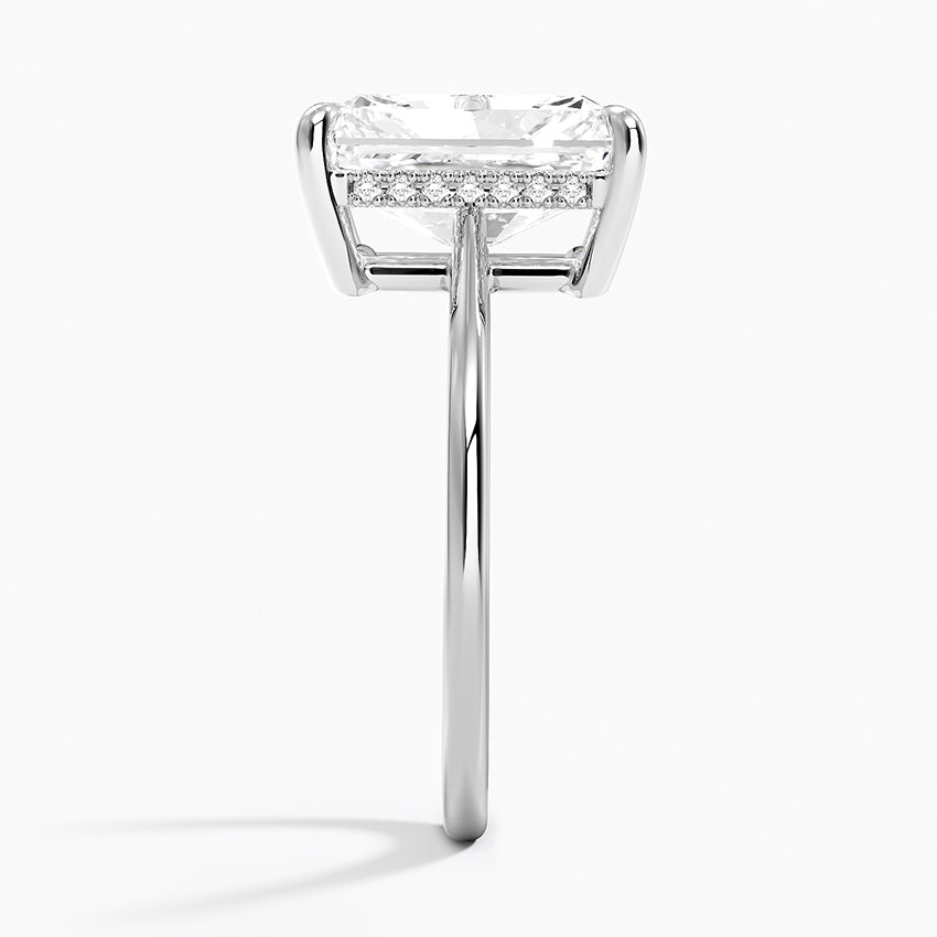 4.10 Karat Radiant Kesim Hidden Halo Tasarım Tektaş Laboratuvar Pırlanta Yüzük - Monaco