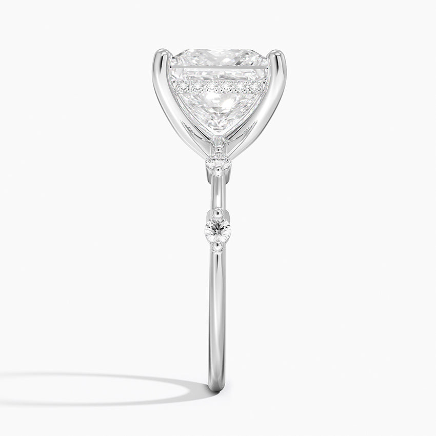 4.20 Prenses Kesim Hidden Halo Tasarım Tektaş Laboratuvar Pırlanta Yüzük - Zelora