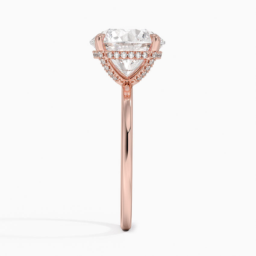 4.15 Karat Hidden Halo Tasarım Tektaş Laboratuvar Pırlanta Yüzük - Gilora - Bold Diamonds