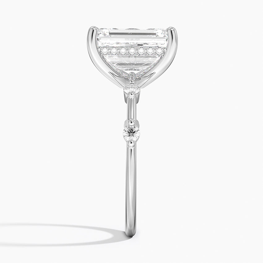 4.20 Emerald Kesim Hidden Halo Tasarım Tektaş Laboratuvar Pırlanta Yüzük - Zelora