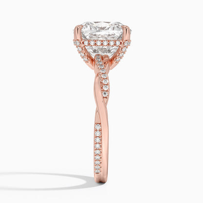 1.60 Carat Princess Halo Design Solitaire Lab Diamond Ring 18K - Florina 