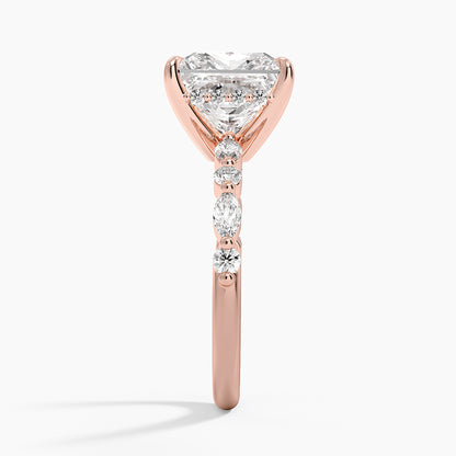 1.60 Carat Princess Halo Design Solitaire Lab Diamond Ring 18K - Florina 