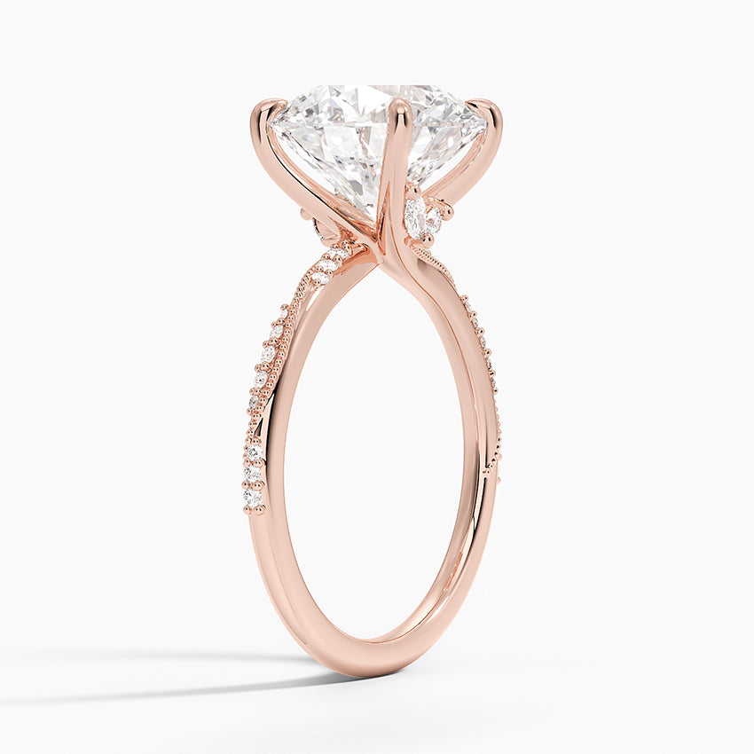 4.25 Karat Hidden Halo Tasarım Tektaş Laboratuvar Pırlanta Yüzük 18K  - Melora - Bold Diamonds
