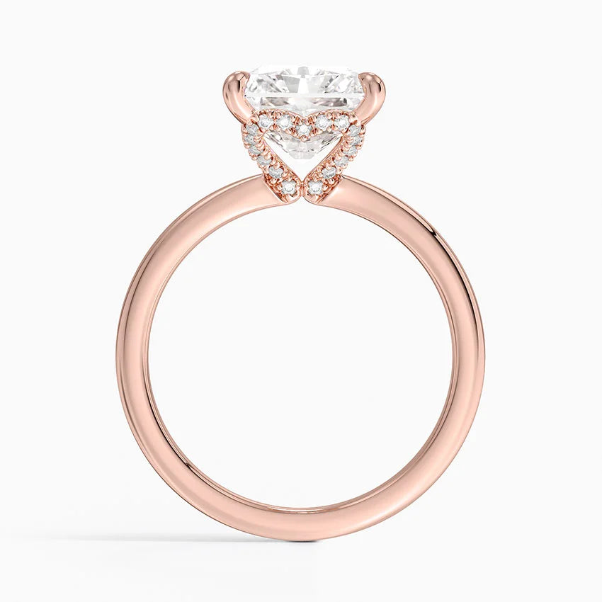 4.15  Karat Radiant Kesim Hidden Halo Tasarım Tektaş Laboratuvar Pırlanta Yüzük - Lyon
