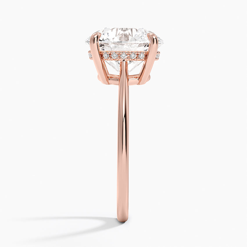 4.10 Karat Yuvarlak Kesim Hidden Halo Tasarım Tektaş Laboratuvar Pırlanta Yüzük - Monaco - Bold Diamonds