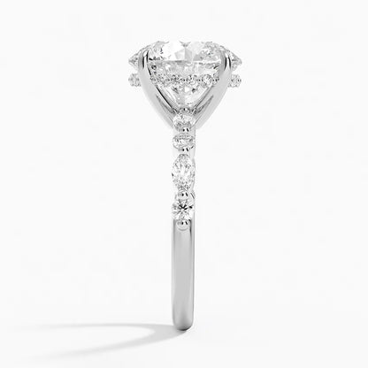 1.60 Carat Princess Halo Design Solitaire Lab Diamond Ring 18K - Florina 