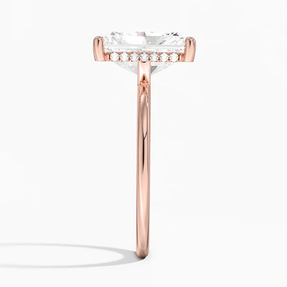 4.10 Radiant Kesim Hidden Halo Tasarım Tektaş Laboratuvar Pırlanta Yüzük - Melara