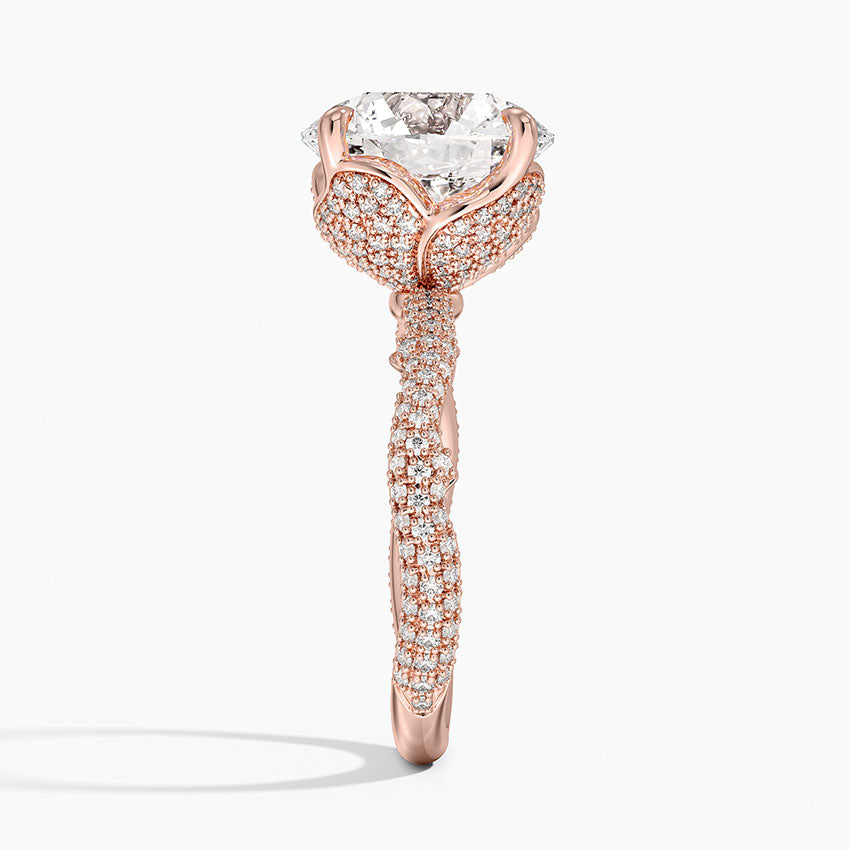 4.75 Karat Hidden Halo Tasarım Tektaş Laboratuvar Pırlanta Yüzük - Sorrento