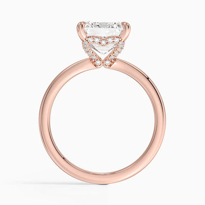 4.15 Emerald Kesim Hidden Halo Tasarım Tektaş Laboratuvar Pırlanta Yüzük - Vilora