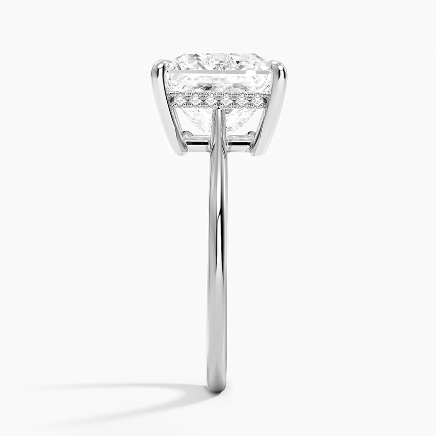 4.10 Prenses Kesim Hidden Halo Tasarım Tektaş Laboratuvar Pırlanta Yüzük - Tilora