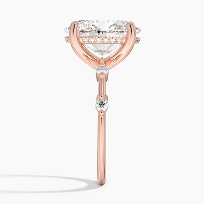 4.20 Oval Kesim Hidden Halo Tasarım Tektaş Laboratuvar Pırlanta Yüzük - Zelora