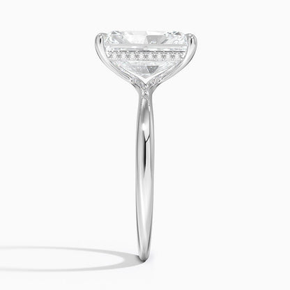 4.10 Karat Radiant Kesim Hidden Halo Tasarım Tektaş Laboratuvar Pırlanta Yüzük 18K  - Alvora - Bold Diamonds