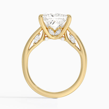 4.30 Princess Kesim Hidden Halo Tasarım Tektaş Laboratuvar Pırlanta Yüzük - Dalara