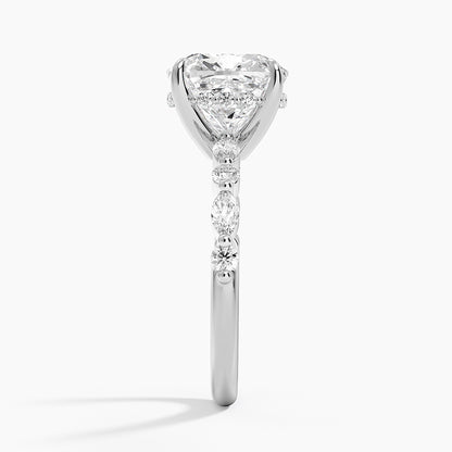 1.60 Carat Princess Halo Design Solitaire Lab Diamond Ring 18K - Florina 