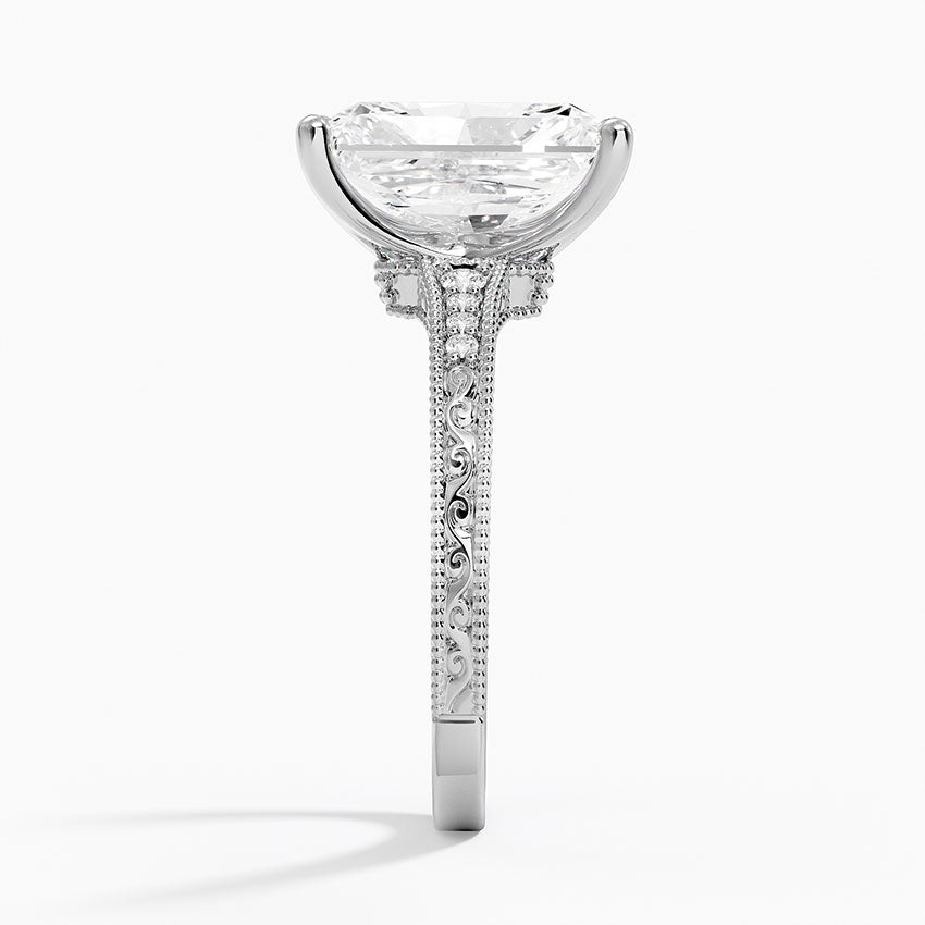 4.15 Radiant Kesim Hidden Halo Tasarım Tektaş Laboratuvar Pırlanta Yüzük - Silora