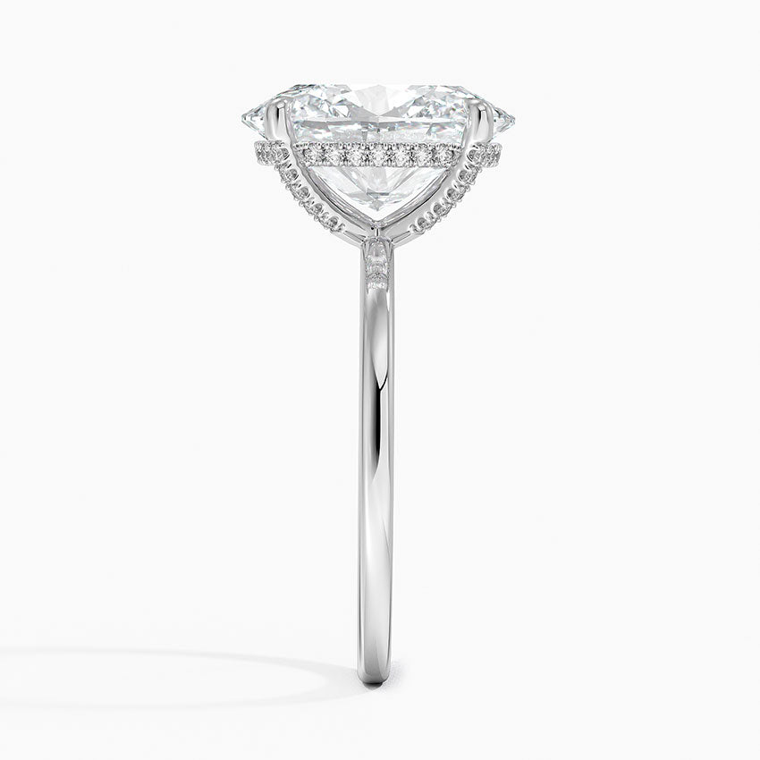 4.15 Karat Oval Kesim Hidden Halo Tasarım Tektaş Laboratuvar Pırlanta Yüzük - Gilora - Bold Diamonds