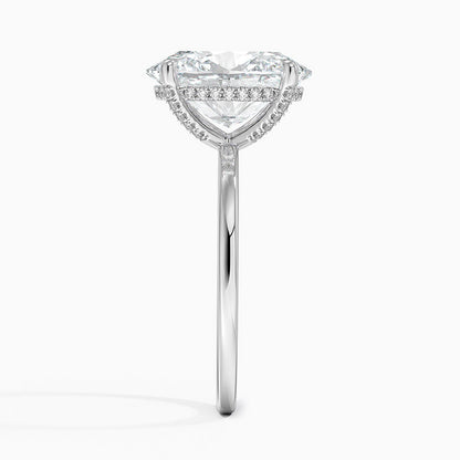 1.60 Carat Princess Halo Design Solitaire Lab Diamond Ring 18K - Florina 