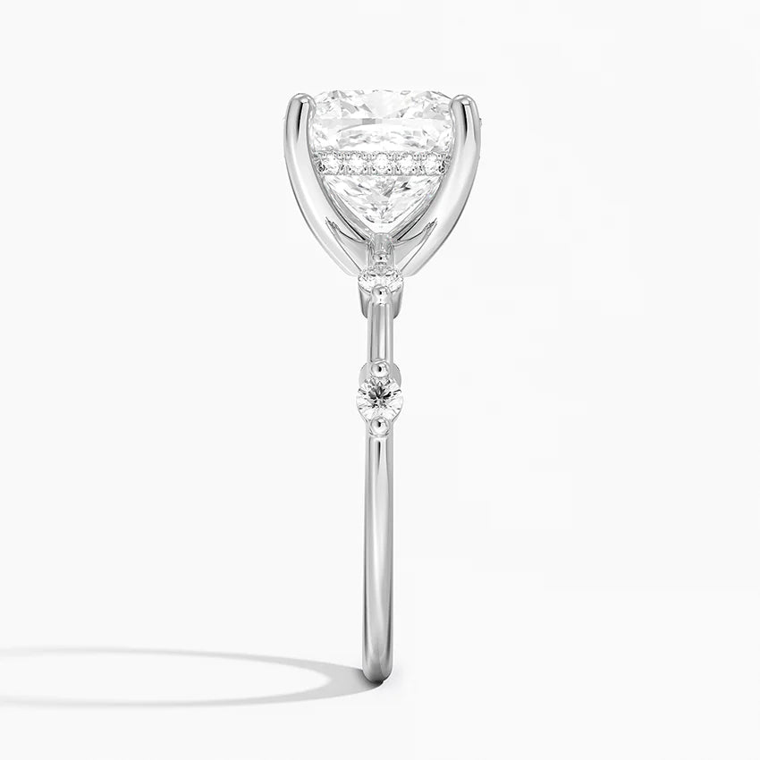 4.20 Cushion Kesim Hidden Halo Tasarım Tektaş Laboratuvar Pırlanta Yüzük - Zelora