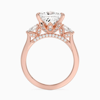 1.60 Carat Princess Halo Design Solitaire Lab Diamond Ring 18K - Florina 