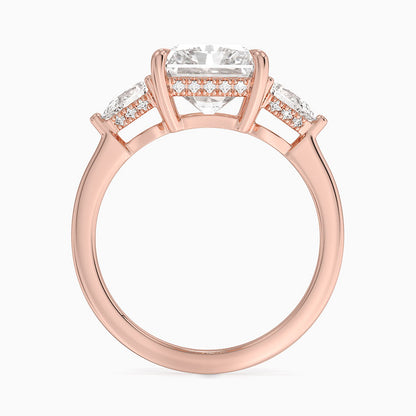 4.50 Radiant Kesim Hidden Halo Tasarım Tektaş Laboratuvar Pırlanta Yüzük - Nilora