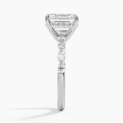 1.60 Carat Princess Halo Design Solitaire Lab Diamond Ring 18K - Florina 