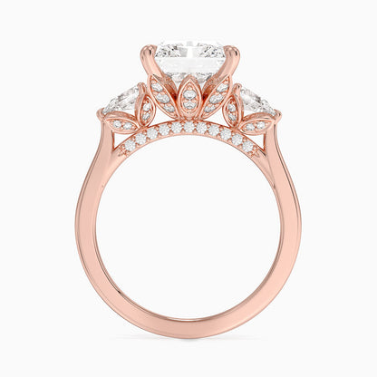 1.60 Carat Princess Halo Design Solitaire Lab Diamond Ring 18K - Florina 