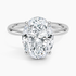 4.10 Karat Oval Kesim Hidden Halo Tasarım Tektaş Laboratuvar Pırlanta Yüzük 18K  - Alvora - Bold Diamonds