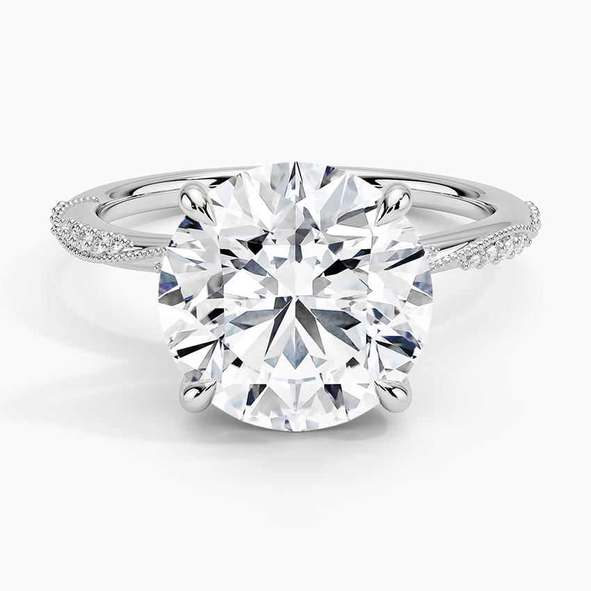 4.25 Karat Hidden Halo Tasarım Tektaş Laboratuvar Pırlanta Yüzük 18K  - Melora