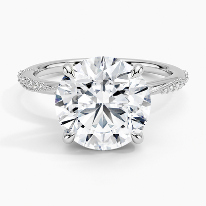 4.25 Karat Hidden Halo Tasarım Tektaş Laboratuvar Pırlanta Yüzük 18K  - Melora - Bold Diamonds