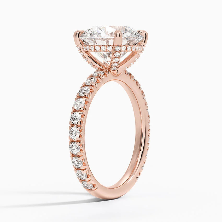 4.75 Karat Hidden Halo Tasarım Tektaş Laboratuvar Pırlanta Yüzük 18K  - Selora - Bold Diamonds