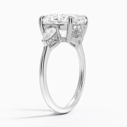 4.50 Oval Kesim Hidden Halo Tasarım Tektaş Laboratuvar Pırlanta Yüzük - Nilora