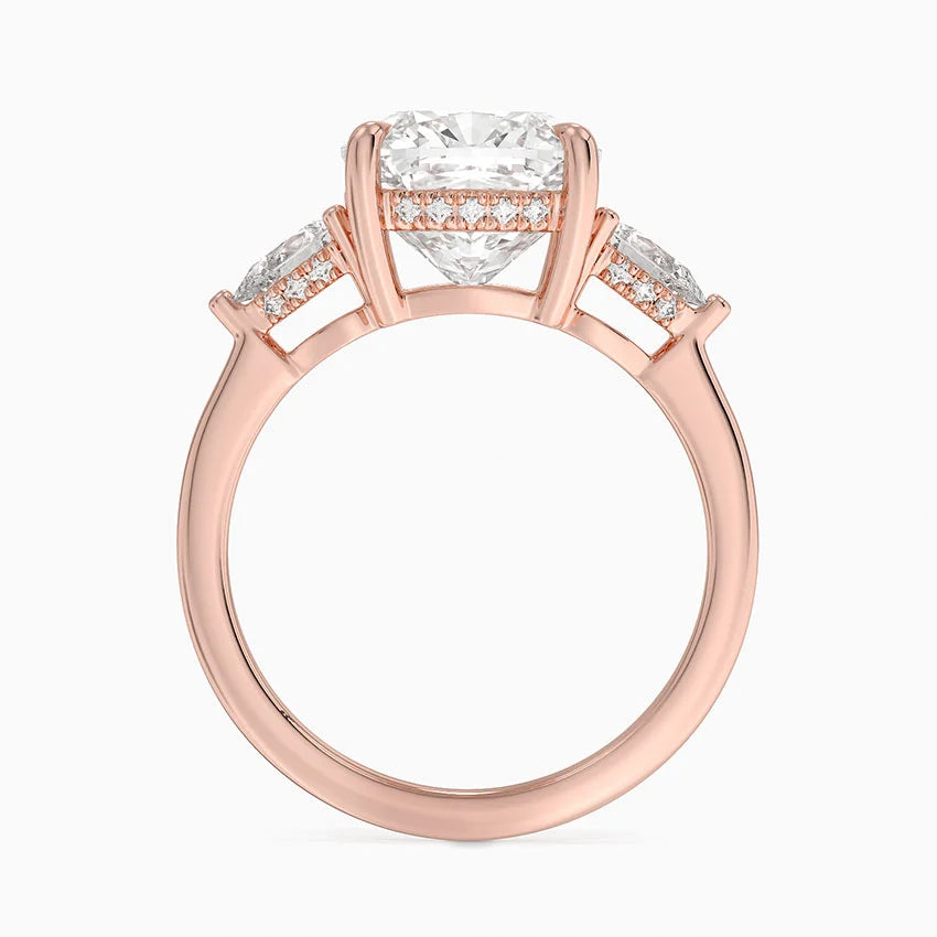 4.50 Cushion Kesim Hidden Halo Tasarım Tektaş Laboratuvar Pırlanta Yüzük - Nilora