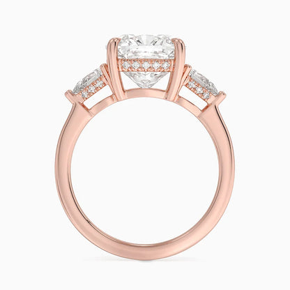 4.50 Cushion Kesim Hidden Halo Tasarım Tektaş Laboratuvar Pırlanta Yüzük - Nilora