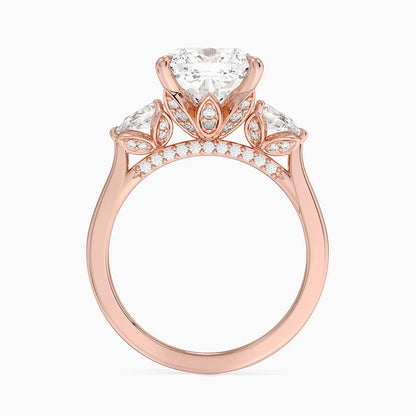 1.60 Carat Princess Halo Design Solitaire Lab Diamond Ring 18K - Florina 