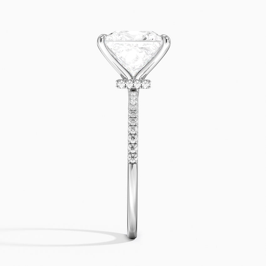 4.25 Karat Prenses Kesim Hidden Halo Tasarım Tektaş Laboratuvar Pırlanta Yüzük - Filora - Bold Diamonds